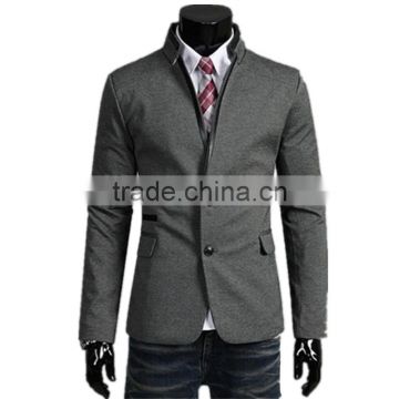 Mens slim fit fashion cotton blazer Suit Jacket black M to 2XL plus size Male blazers Mens coat