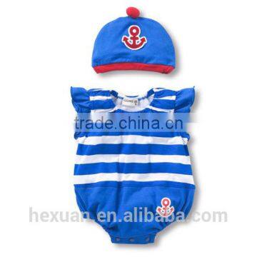 Cute Printed Cotton Short Sleeve Baby Boy Clothes Set Romper