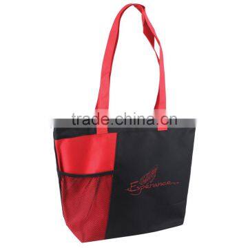 Slant Pocket Tote Bag - Features a Full Top Zipper Closure, Side Mesh Pocket and Comes With Your Logo. photo-3