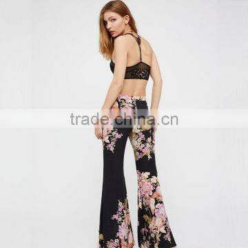 New Pattern Floral Flare Pants Alli Baba Com Ladies Bohemian Clothes photo-3