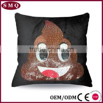 Emoticon Emoji Embroidered Sequin Pillow Cushion Cover photo-5