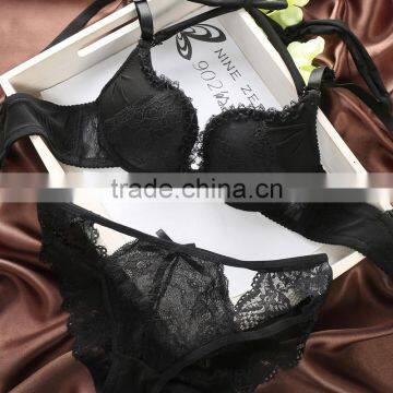 Hot Sale Black With Red Color Ladies Sexy Net Bra Sets Sexy Bra Panty Set photo-2