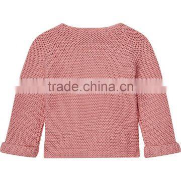 Hot Sale 2017 Custom New Style Kids Sweater Pink Children Knitted Cotton Cardigan Cashmere Sweater for Baby photo-2