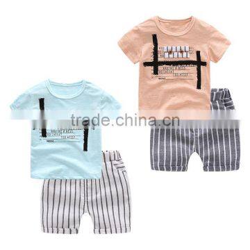 Wholesale quality short sleeves little boy clothes suit kids clothes clothing set