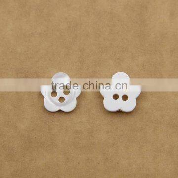 Resin Material Pearl White 2-Holes Flower Fancy Shirt Button For Ladies photo-5