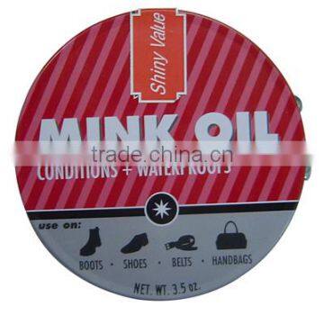 Mink Oil high quality shoe cream in tin box