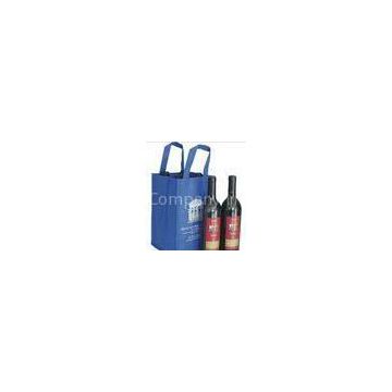 Blue 80gsm Wine PP Non Woven Bags for Sales Promotion , OHSAS18001