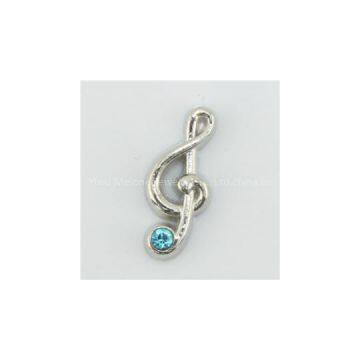 Silver Music Notes Floating Charm