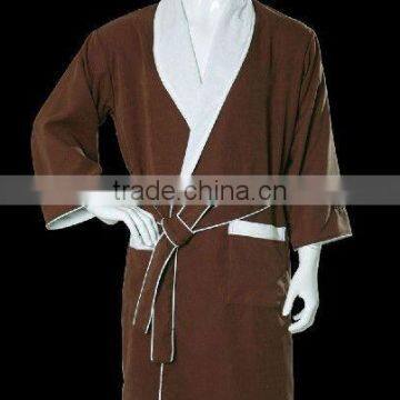 high quality microfiber shell, terry lining hotel bathrobe