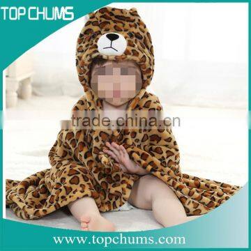 Hot sale cheap microfiber reactive printed cartoon kids animal bathrobe