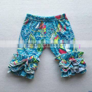 Baby cute boat printed pattern cotton ruffle shorts boutique newborn summer clothes fashion shorts