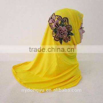 women beaded yellow peach muslim hijiab/latest fashion red d muslim hijab/new design muslim hijiab