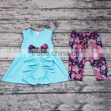 Zhihao Hot Sale Little Girls Wholesale Sleeveless Dress Flower Pants Set Boutique Outfits Party Wear Sweet 2PCS Clothes Online