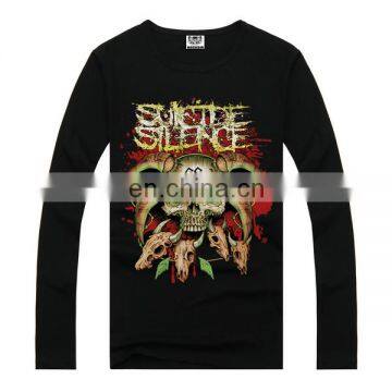Rock printed long sleeve t-shirts,screen printing t shirt