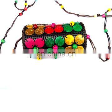Flower Design Girls Smart Round Coconut Shoulder Bag