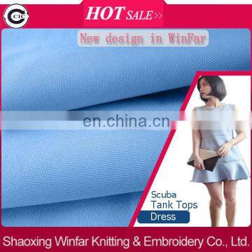 winfar knit polyester DTY air layer interlock scuba solid dye fabric for party dress