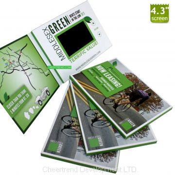 Decorations invitaion card portable custom video player greeting business, lcd audio video greeting brochure card