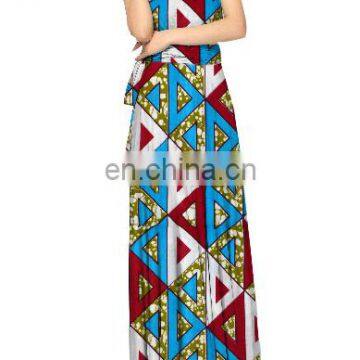 high quality convertible dress african wax fabric long dress V neck beach boho maxi dress feminine plus size wholesale