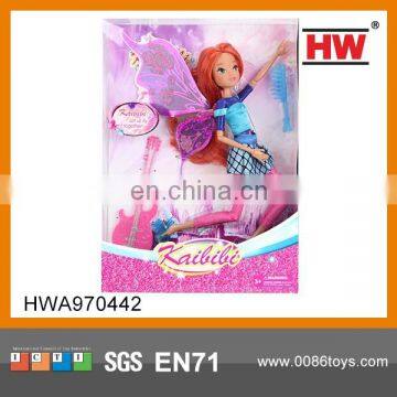 Pink 11.5 '' Plastic Joints Movable Fairy Doll