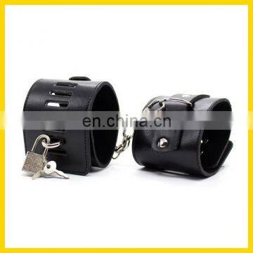 latex rubber bondage costumes of faux leather wrist & ankle cuffs restraints