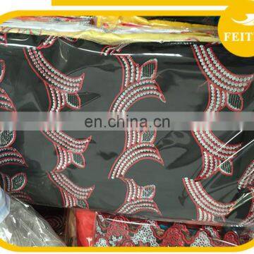 100% Cotton Switzerland Lace With Rhinestones Traditional African Lace Fabrics Ladies Flower Lace Dresses Fabric photo-2