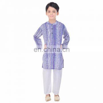 Soundarya cotton printed kurta and payajama set for boys