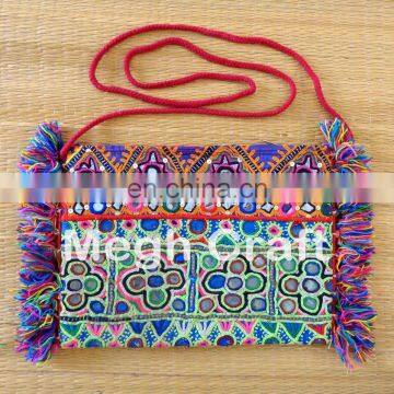 Handmade Ethnic Vintage Banjara Clutch - Kutch Patchwork Cotton Clutch- Tribal Vintage Patchwork Cotton Wallet photo-3