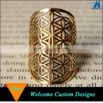Accessories For Women Geometry Gold Flower Of Life Ring Bohemian Jewelry