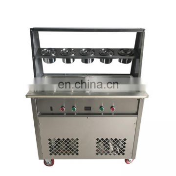 2017 Hot Sale square ice cream roll machine single pan ice cream roll machine flat pan roller ice cream machine(ZQR500)