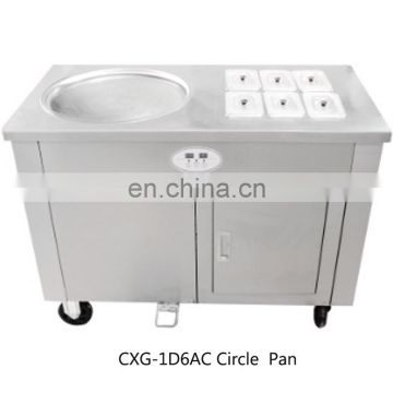 2018 New Thailand Single Round Pan 6 Buckets Fried Ice Cream Making Machine