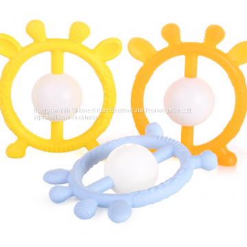 BPA Free Teething Toys Baby Silicone Teether Organic Teether Ring