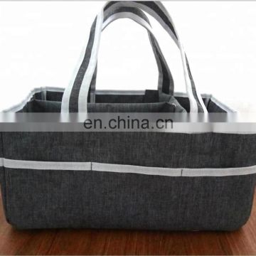 Customized grey waterproof cotton fabric baby diaper bag