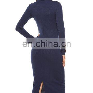 Women's Stretch Slim Turtleneck Knit Dress European and American Fashion Bottoming Sweater Long Skirt photo-5