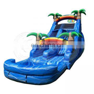 Blue Palm Tree Inflatable Water Slide