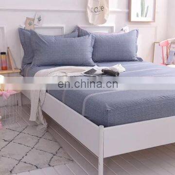 2020 wholesale cheap designed protective bed cover sheet polyester aloe cotton hotel solid color fitted sheet highgrade