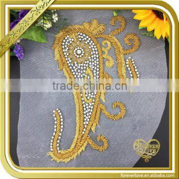 Golden Dragon Shape Rhinestone Applique FHA-019