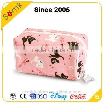 Custom Made Animal Printing Women Pink Pvc Canvas Cosmetic Bag photo-5