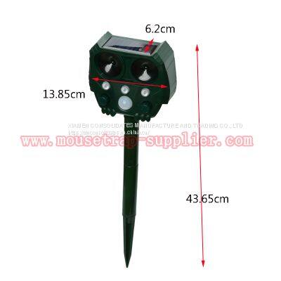 Outdoor Garden Yard Solar Powered Ultrasonic Bird Animal Induction Repeller With LED Light photo-2