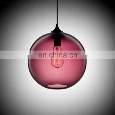 Tonghua Modern Glass Pendant Light Round Color Lamp Shell Home Decor LED Edison Bulb Hanging Chandelier
