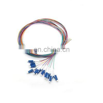 Fiber Optic Pigtail 12 Color Fiber Cores Bundle Pigtail Single Mode  Sm 9/125 G652D SM lc 12 cores fiber pigtail