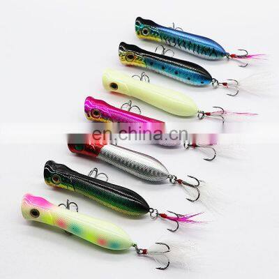 WeiHai factory price 84mm12g  New designed hard plastic 3D eyes for popper lure good action hard fishing lure