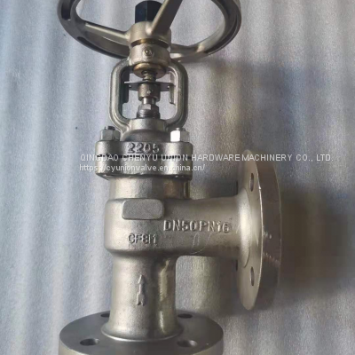 DIN standard PN16/40 ss BELLOW SEAL ANGLE VALVE