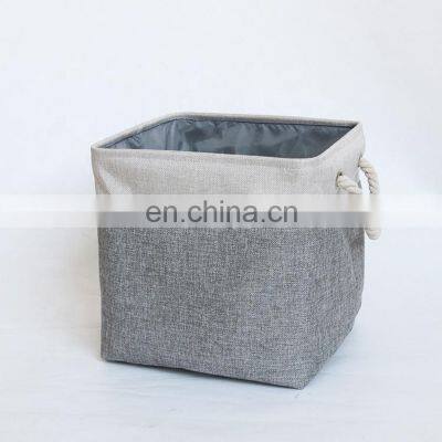 Collapsible Clothes Linen Laundry Basket with Cotton Handle Foldable Washing Laundry Storage Bag