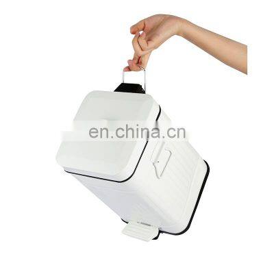 Functional White Square shape kitchen garbage cans household waste bin