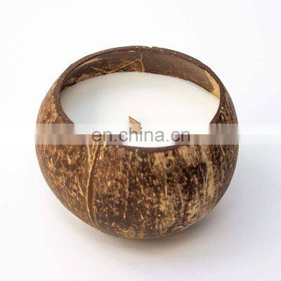 Eco Friendly Natural Coconut Shell Candle Holder/ High Quality Coconut Shell Bowl For Candle From Vietnam/ Coconut Soy Candle