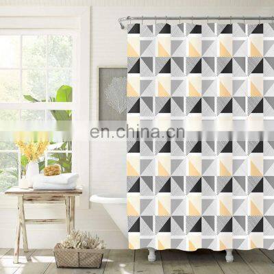 Wholesale custom printed peva triangle geometry style shower curtain