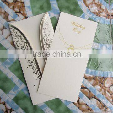 2016 Hot Sale Ivory Gold Foil European Tradition Elegant Wedding Card photo-2