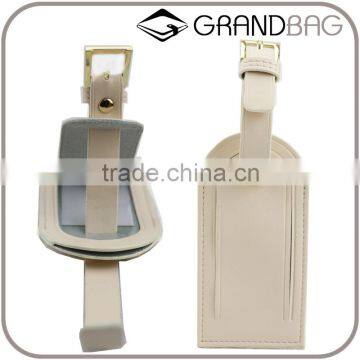 Genuine Nappa Leather Cream Color Baggage Tag Luggage Tag