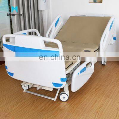 Plastic ABS Siderail Multi-Function Hospital ICU Medical Electric Manual Fowler Bed with 3 Cranks Mute Wheels