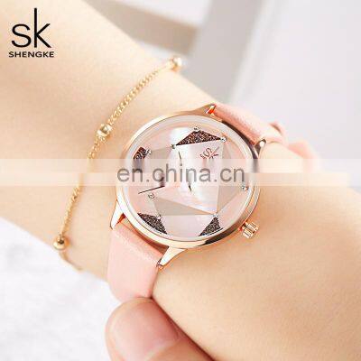 SHENGKE Young Female Watch Simpliest Design Dial WatchesThree Pins Quartz Watch For Women K0117L photo-3